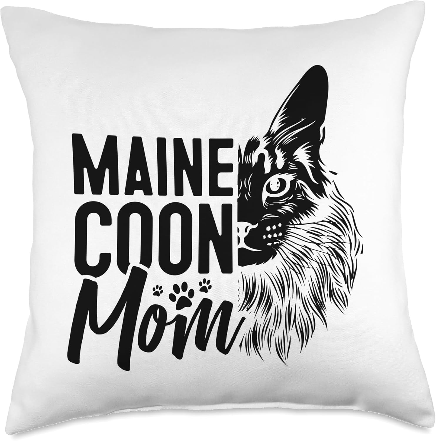Maine Coon Mom Kitty Cat Lover Kitten Pet Cat Breed Animal Throw Pillow