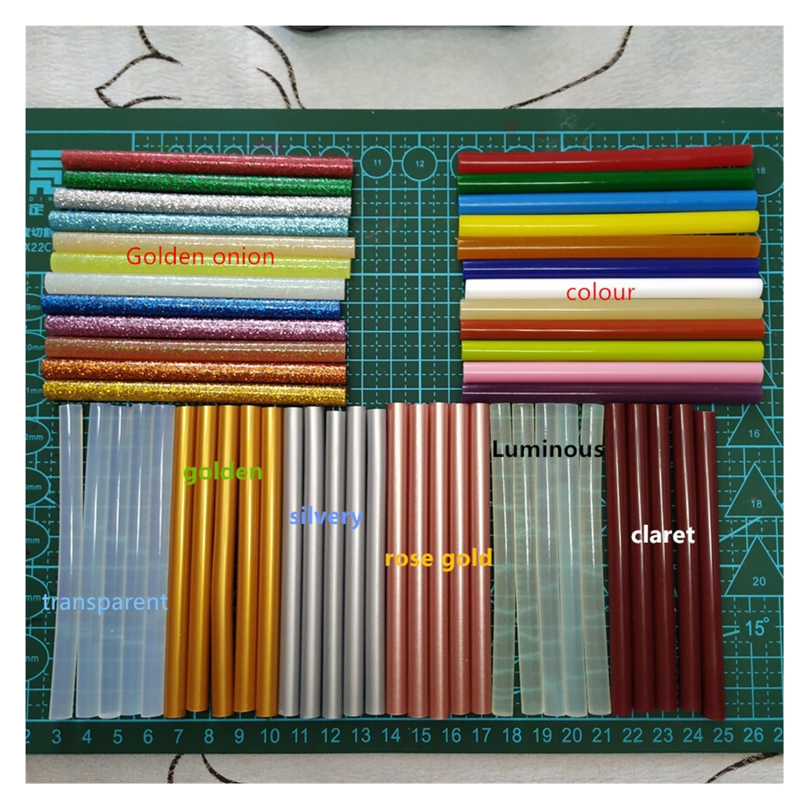 Colla A Caldo 7mm Colla a caldo Stick Metallo Ambra Dorato Argenteo Sigillo di cera Perla Luce Retro Colore Strumenti fai da te Adesivo ad alta viscosità 25 pezzi * 7 / 11mm Colla A Caldo Ricariche(Si