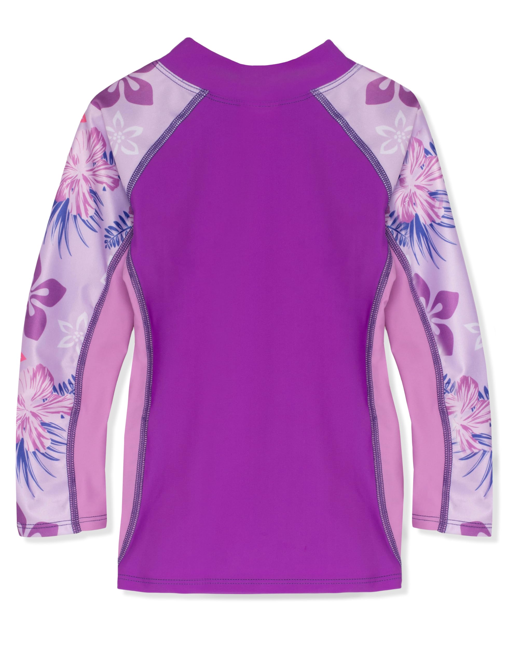 Tuga Girls Shoreline L/S Rash Guard, Made in USA (UPF 50+), Malva, 6/7 yrs