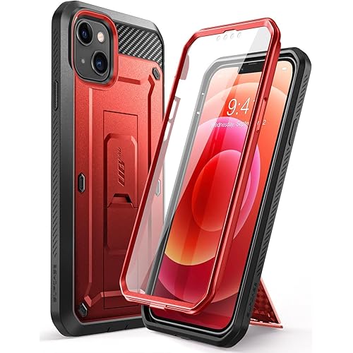 SUPCASE Unicorn Beetle Pro Series Case for iPhone 13 Mini (2021 Release) 5.4 Inch, Built-in Screen Protector Full-Body Rugged Holster Case (Ruddy)