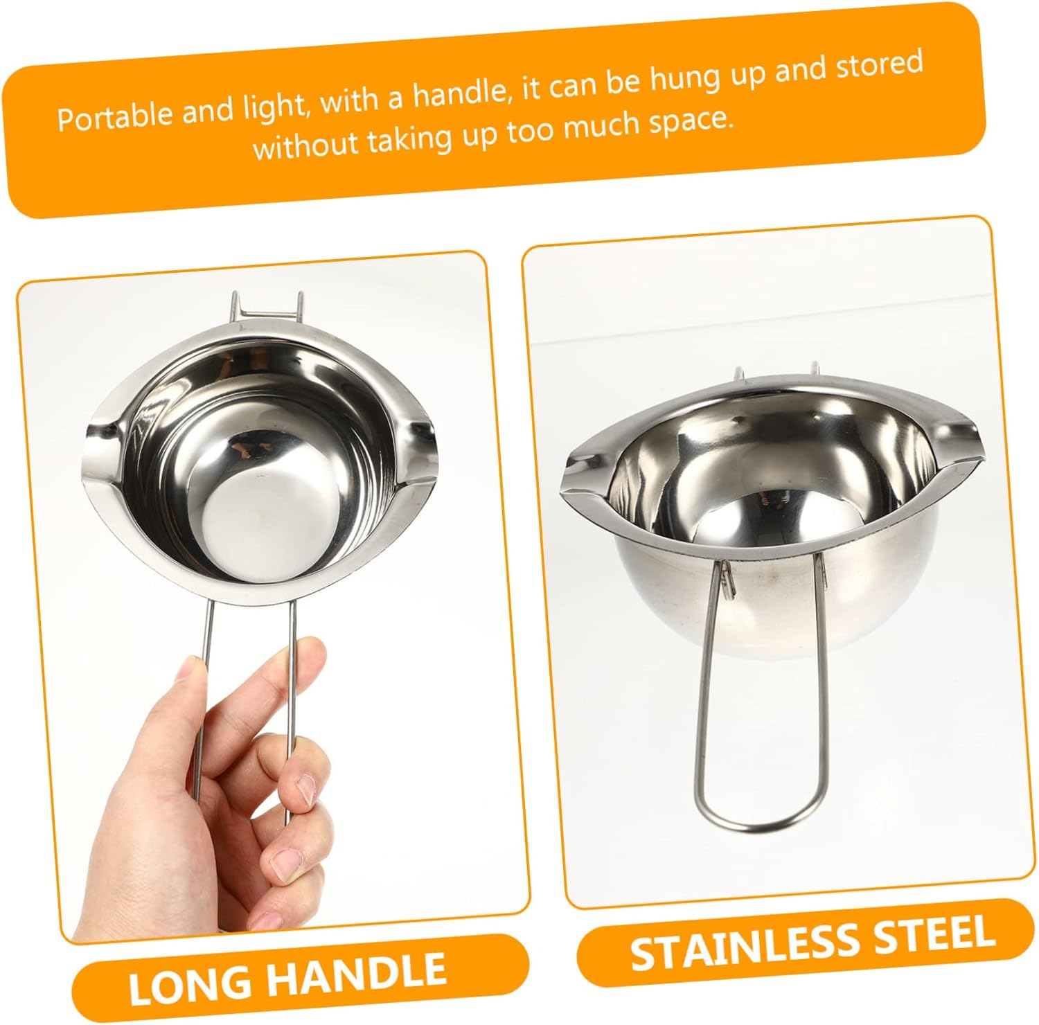OHPHCALL Handmade Soap Melting Pot Long Handle Melting Container for Soap Candles More Safe Heat Resistant Cookware for DIY Crafts and Projects