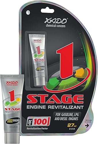 Aditivo de aceite de motor XADO 1 etapa - Modificador de fricción - Tratamiento de restauración de motor - Restauración de rendimiento - Protege