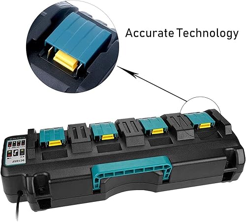 Miniatura 8 de Battery Charger for Makita 18v Battery, 4-Port Charger Station DC18SF with 2 USB-A Ports, Simultaneous Rapid Charging for 4 Makita 14.4V 18V Lithium