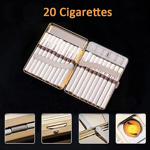 Miniatura 2 de OLDENDO Estuche para cigarrillos con soporte de junta de metal para encendedor, paquete completo de 20 cajas de contenedores de maleza de tamaño