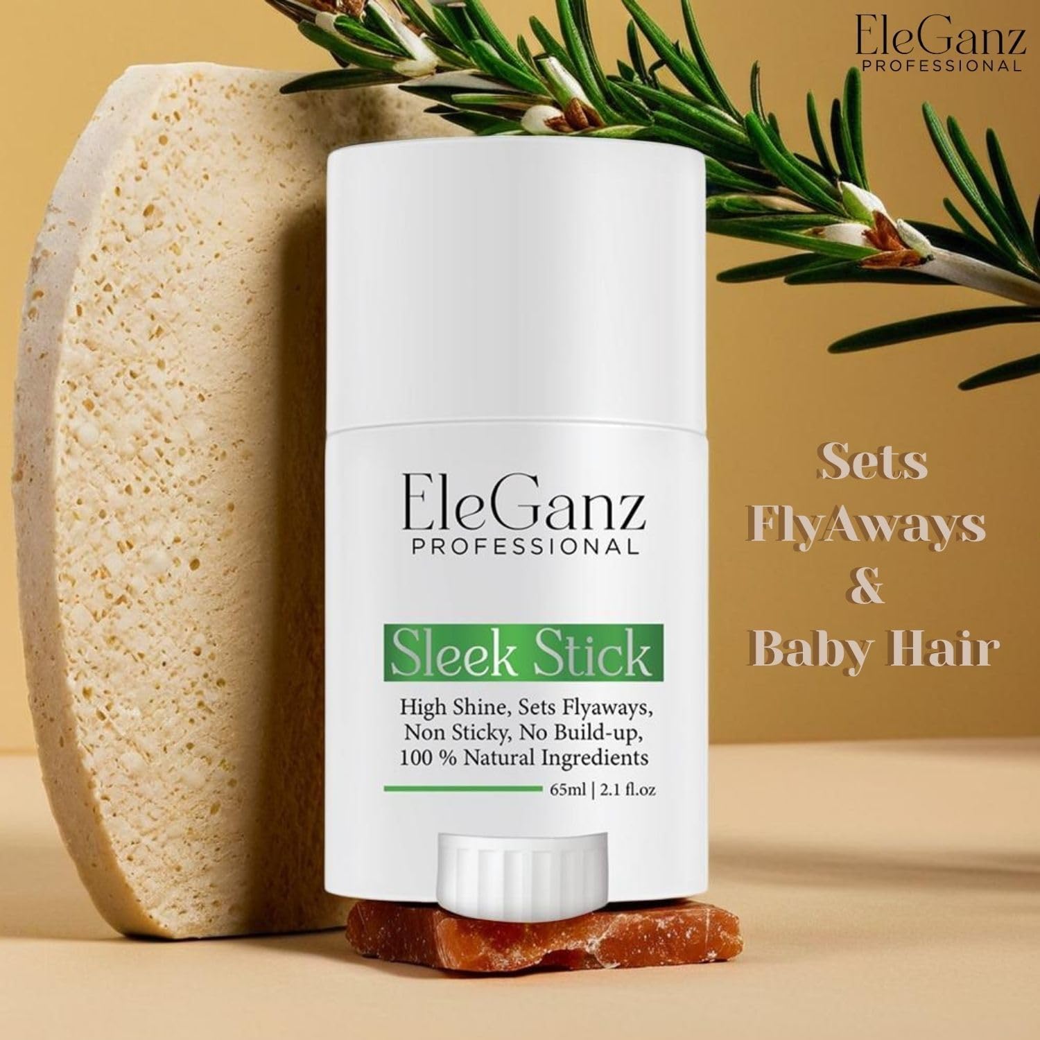 AE Ele-Eganx Sleek Stick | Hair Wax Stick | High Shine | Sets Flyaways | Non Sticky | No Build-up | 100% Natural Ingredients | 65 ml