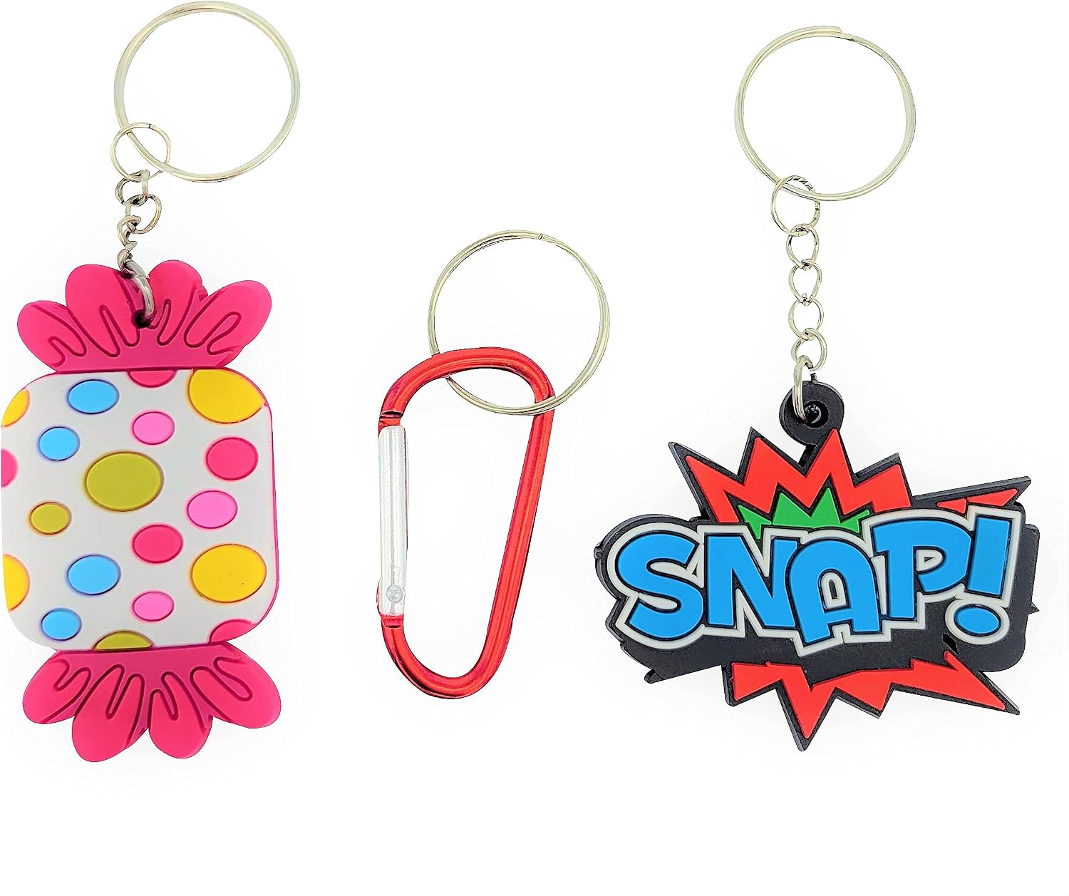 Zugar Land Kids Keychains for Keys and Backpacks (12 Pack) (Superhero Rubber Keychains) Super Hero Comic Book Theme Keychains