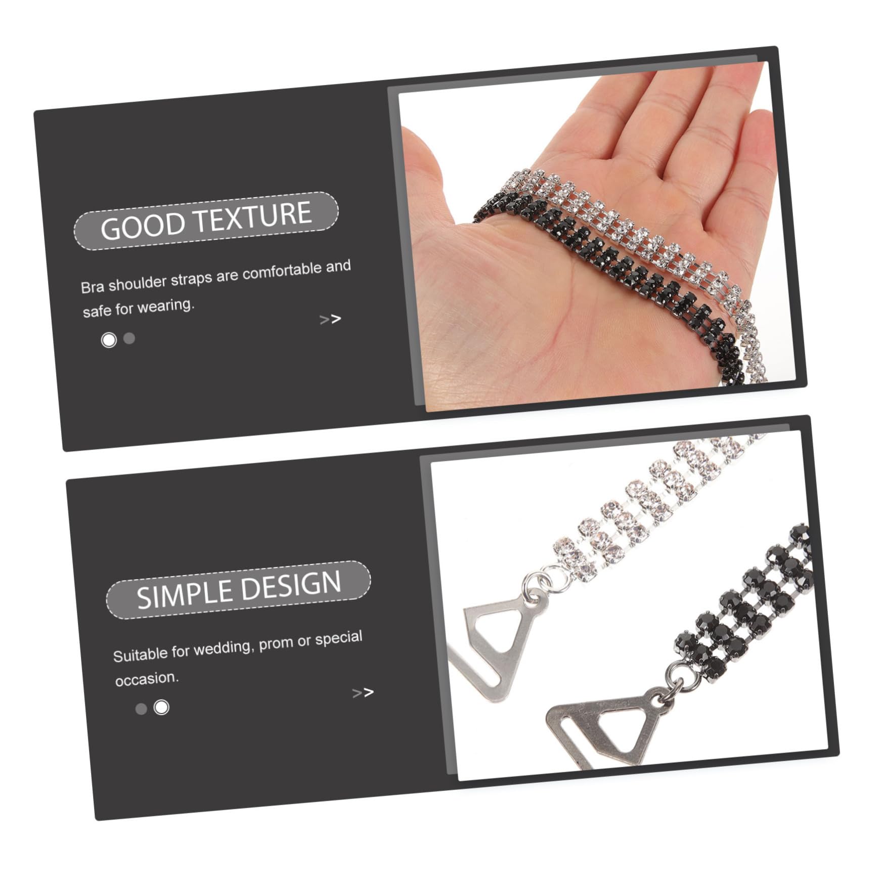 8pares Straps De Sujetador Brillantes Para Mujeres De Correas Decorativas Ajustables y Cómodas Para Vestidos De Fiesta y Eventos Especiales