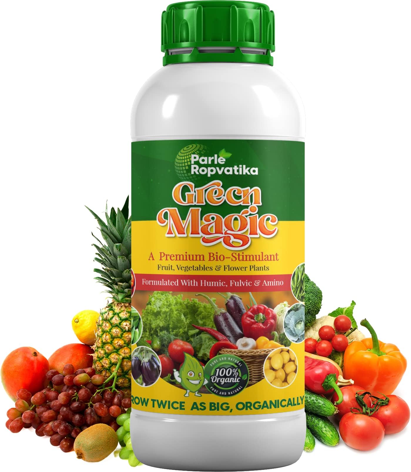 Parle Ropvatika Green-Magic Plant Nutrients 1 Liter - All Purpose Organic Liquid Fertilizer Flower, Vegetable & Fruit Plant Stimulant - Plant Growth Booster for all types of plants (1 Liter)