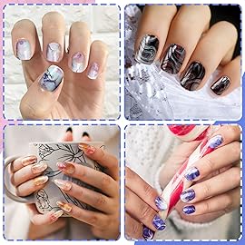 Maitys 168 Pcs 12 Sheets Full Wrap Nail Stickers Polish Strips Gradient Stickers Glitter Self Adhesive DIY Gel Nail Strips Decals with 1 Pcs Fingernail Files for Holiday Decor(Vivid Style)