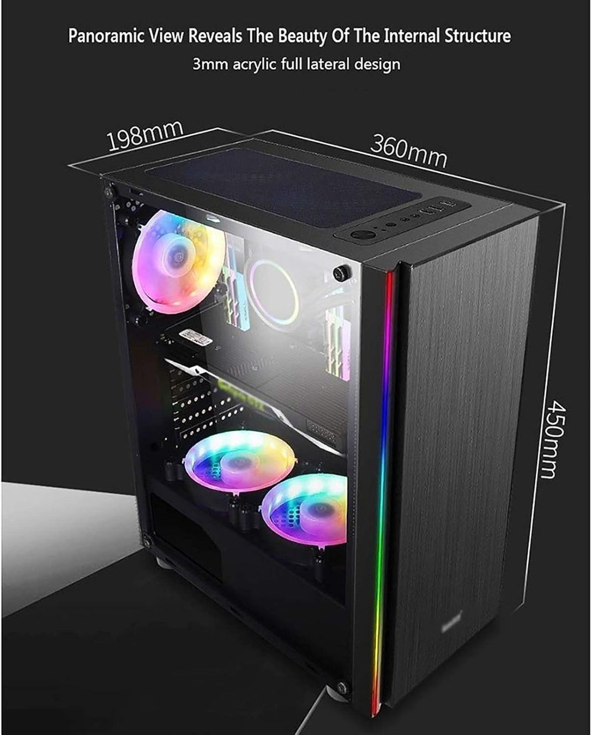 PCケース ATXケースミドルタワーデスクトップコンピュータゲーミング 