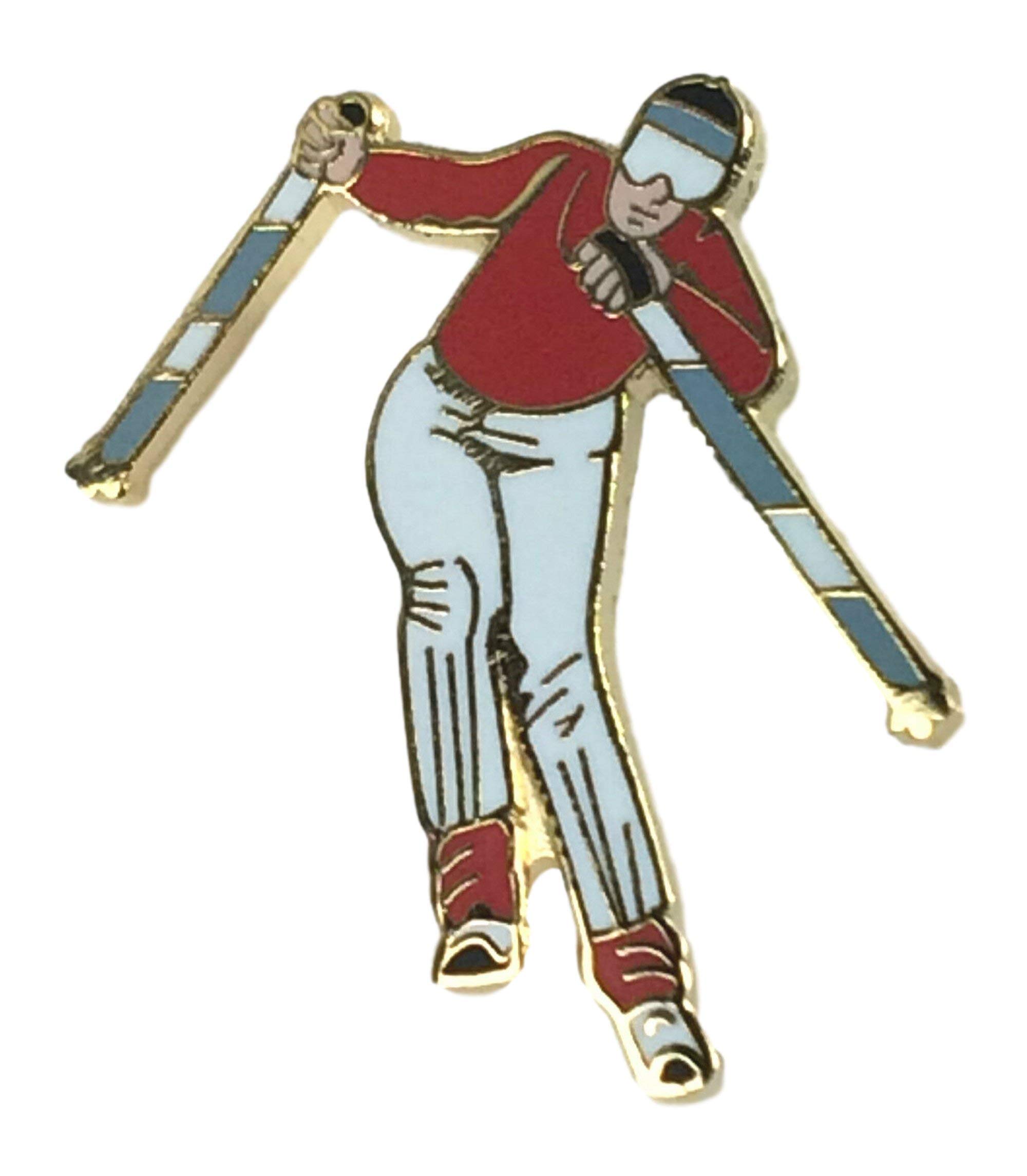 Smartbadge® Skier Skiing Slalom Downhill Hard Quality enamel lapel pin badge