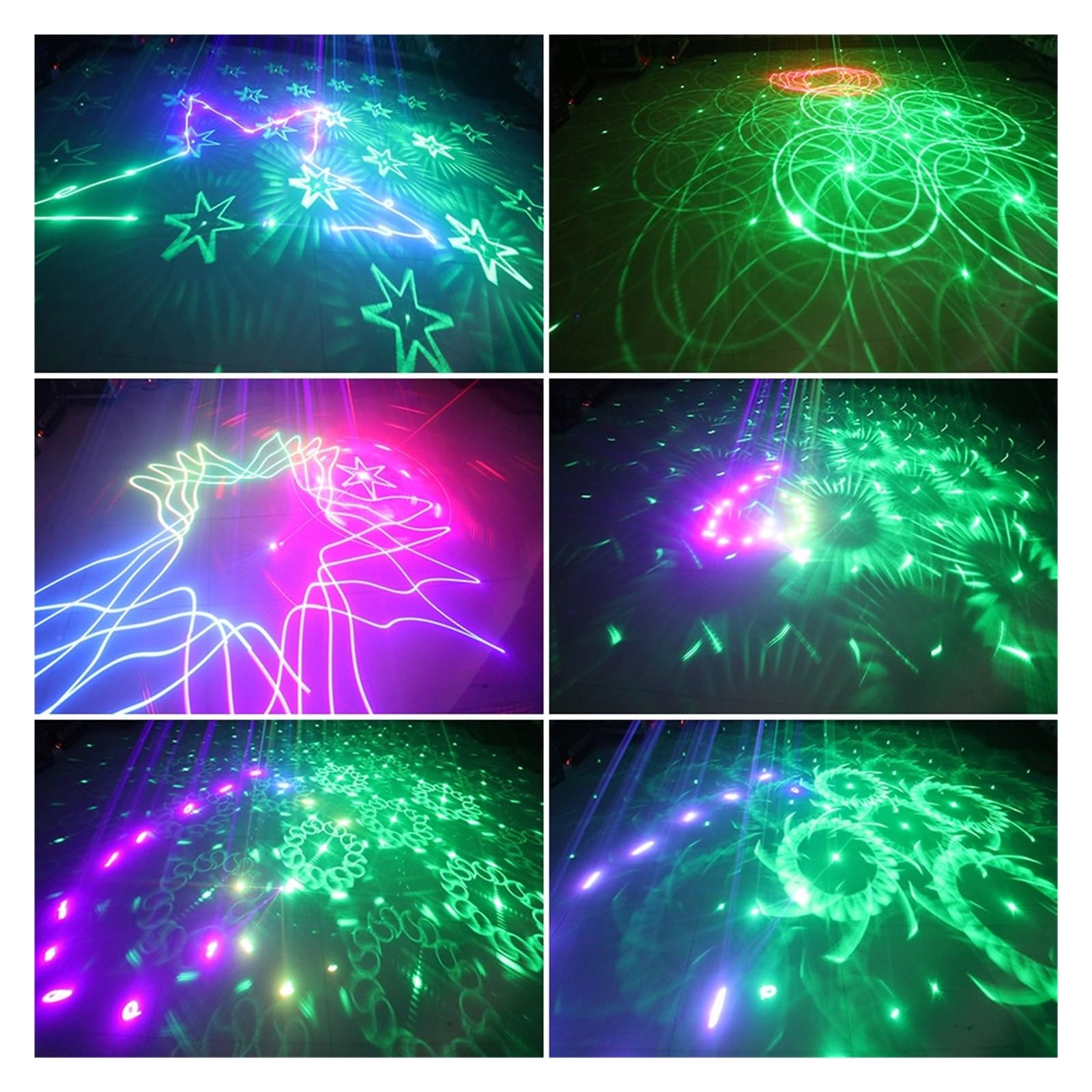 Bühnenlichter 500 MW RGB-Laserstrahllinienscanner RG-Muster 2-in-1-Projektor DJ Disco Urlaub Party Hochzeit Bar DMX Bühnenbeleuchtungseffekt(Without Remote)