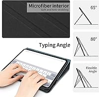 Vista 23 de H HOLIMET Funda para iPad Pro 12.9 2022 6ª/5ª/4ª/3ª generación con soporte para lápices, bolsillo, soporte tipo folio, tapa trasera de TPU suave, a