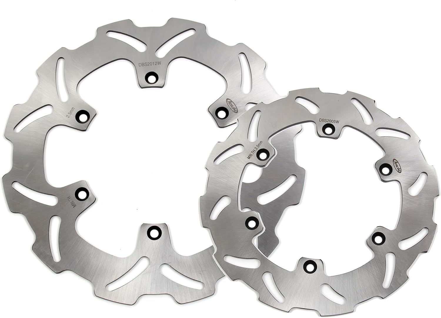 Wave Front and Rear Brake Discs Rotors Compatible with Suzuki RM125 1989-1999, RM250 1989-1999, RMX250S 1992-1998, DRZ400E 2000-2021, DRZ400S 2000-2021