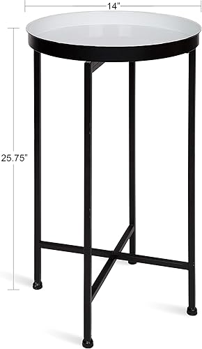 Miniatura 110 de Kate and Laurel Celia - Mesa redonda plegable de metal, negro con base dorada Dorado/Negro,Dorado/blanco,Negro -,Negro/Oro,Negro /Gris,Negro,