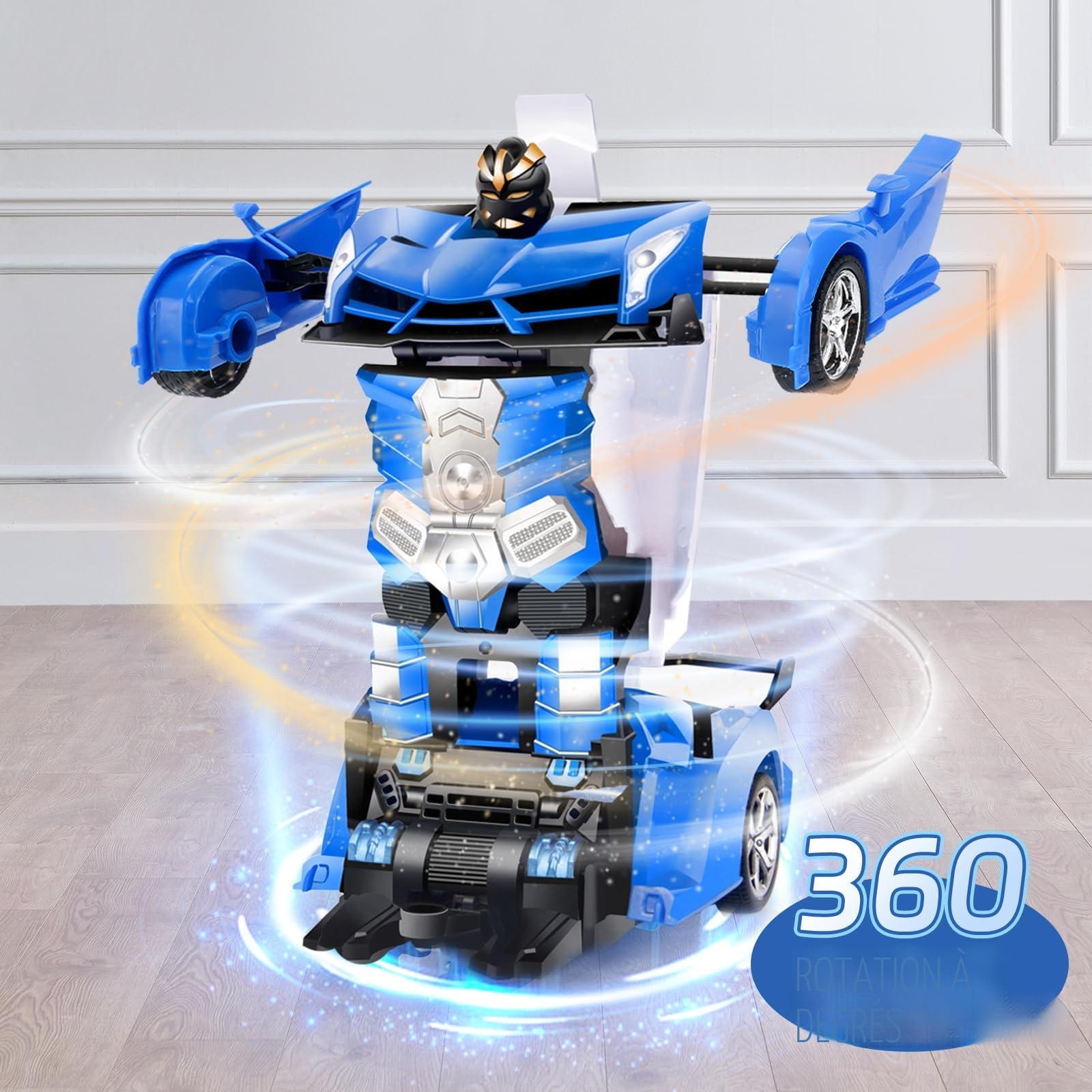 Voiture télécommandée, Robot Transformable, pour Enfants, échelle 1:18, Jouet d'anniversaire, pour garçons de 3, 4, 5, 6, 7, 8, 9, 10 Ans, garçons et Enfants - Jaune