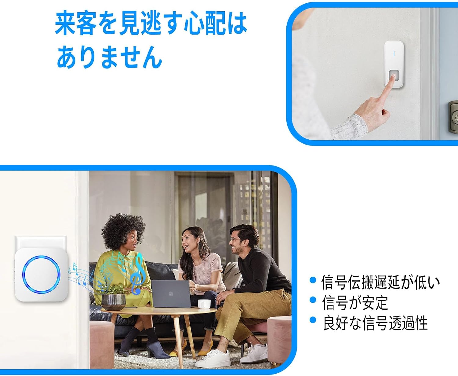 SURFOU Wireless Doorbell receiver plugged into an outlet