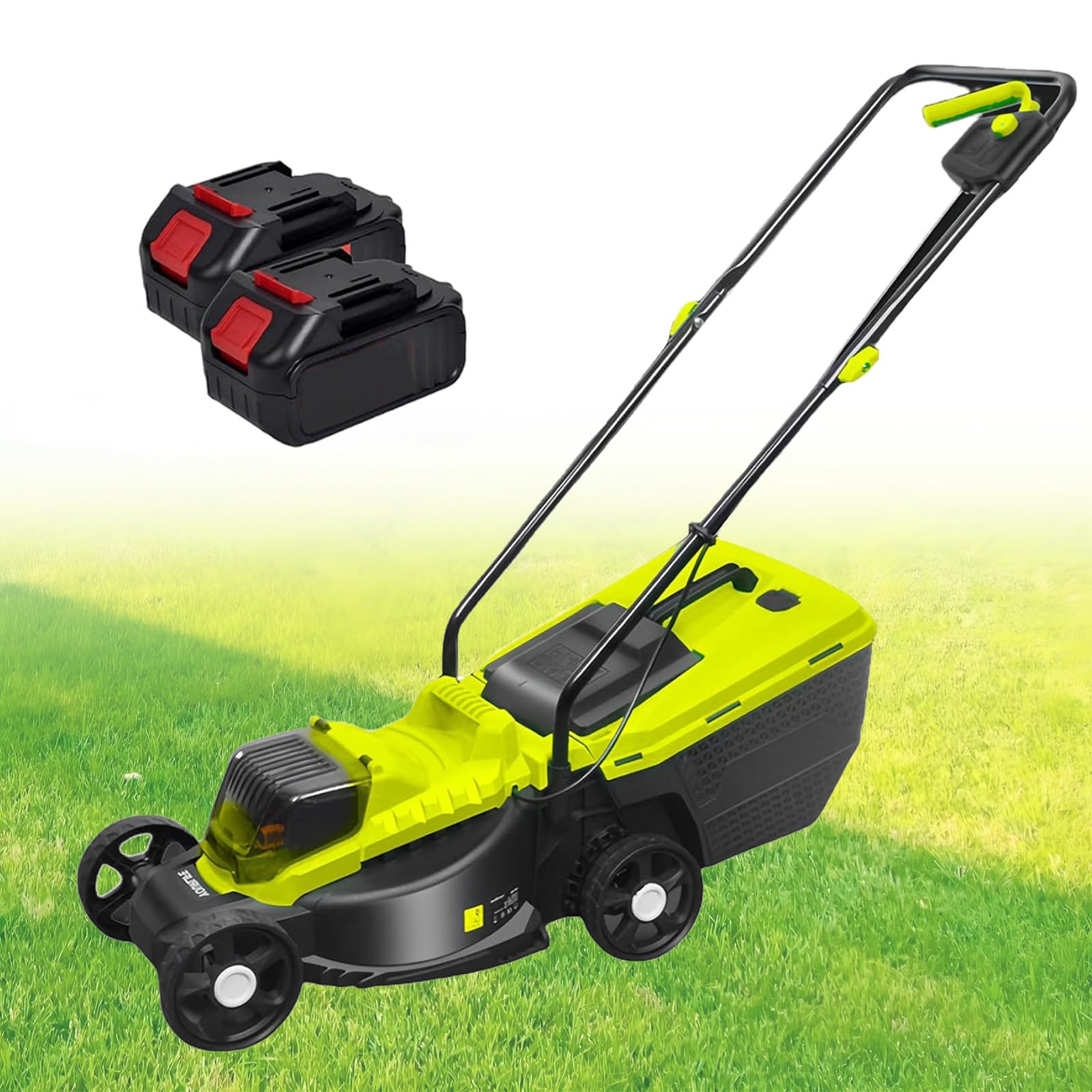 Cortacésped Autopropulsado Inalámbrico, Cortacésped Eléctrico Brushless 40V con Ajuste de Altura de Corte En 3 Posiciones, Batería de Litio 4000mah, Bolsa Recolectora de 40l,2 Batteries