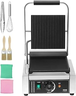 Electric Panini Press Grill & Griddle - 9x9 Inch Non-Stick Sandwich Maker for Restaurants Cafes & Home Use