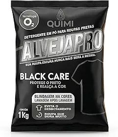 Percarbonato de Sódio Black 1kg para Roupas Pretas e Escuras - Tira Manchas Sem Cloro, Não Desbota, Realça a Cor, Oxigênio Ativo, para Calça Jeans, Camiseta Preta e Uniforme