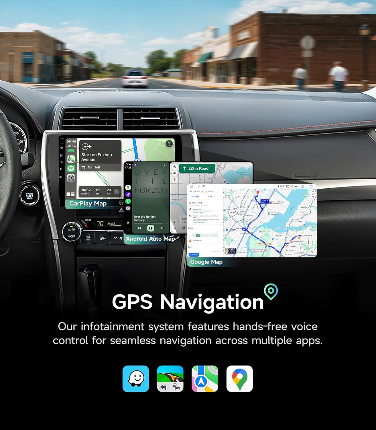10.2" Car Stereo Radio for Toyota Camry 2015 2016 2017 - Wireless CarPlay Android Auto | 5G WiFi GPS Navigation | IPS HD Touchscreen | Bluetooth/FM/SWC | Plug & Play with 1080P Backup Camera