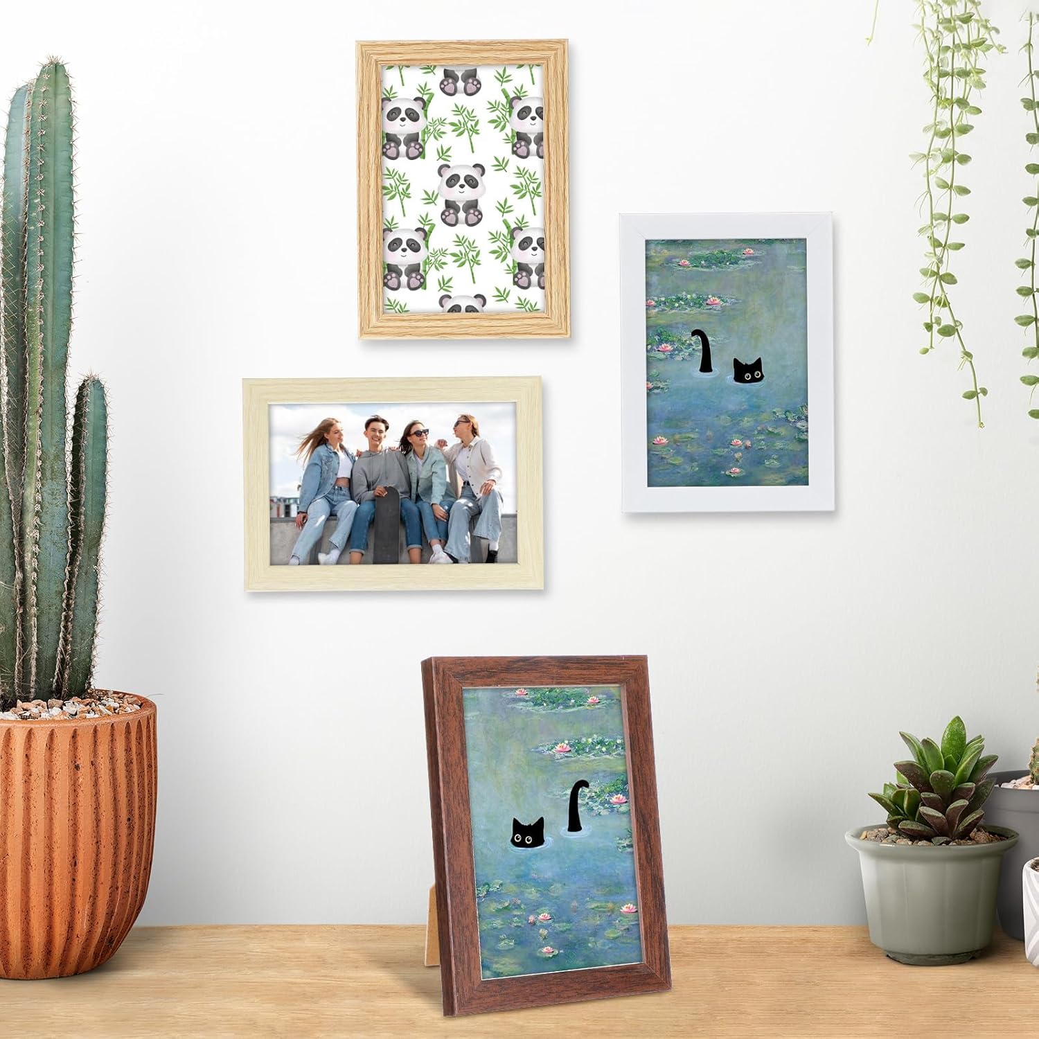 4x6 Inch Picture Frame Set of 10, Rustic Farmhouse Photo Frame with Tempered Glass, Distressed Vintage Picture Frame 3.5x5 with Mat and 4x6 without Mat for Wall Mount or Tabletop Display - Image 7