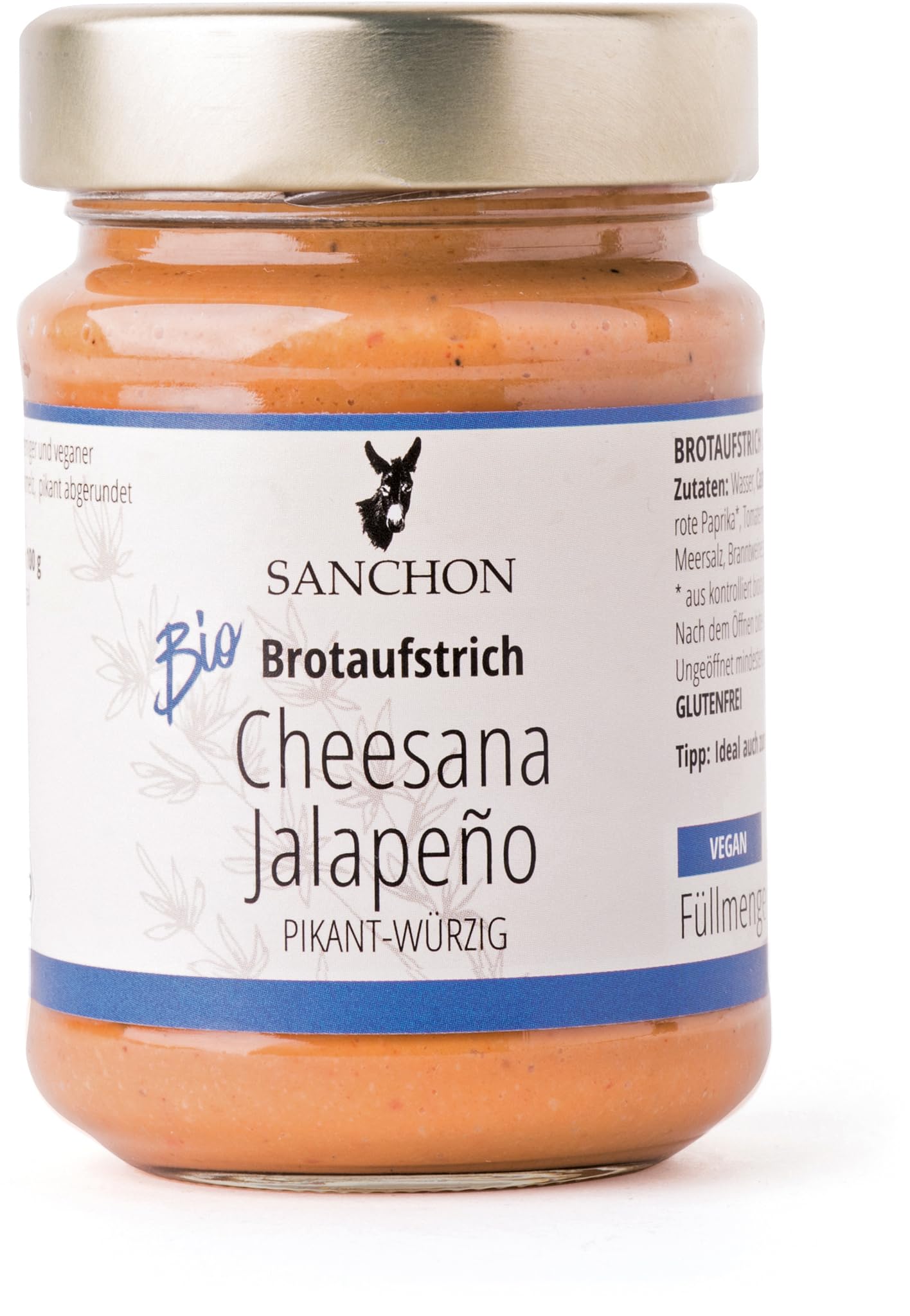 Organic Bread Spread Cheesana Jalapeo Sanchon (6 x 170 g)