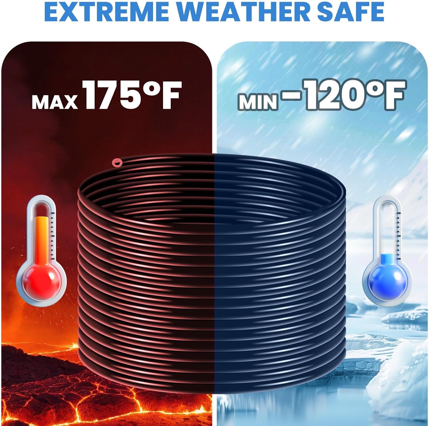 Self Sinking Aerator Tubing, 3/8 Inch 328 Ft Pond Aerator Hose, Weighted Sinking PVC Tubing with 4 Stainless Steel Hose Clamps and 4 Copper Menders for Aquaculture, Garden and Water Re-circulation