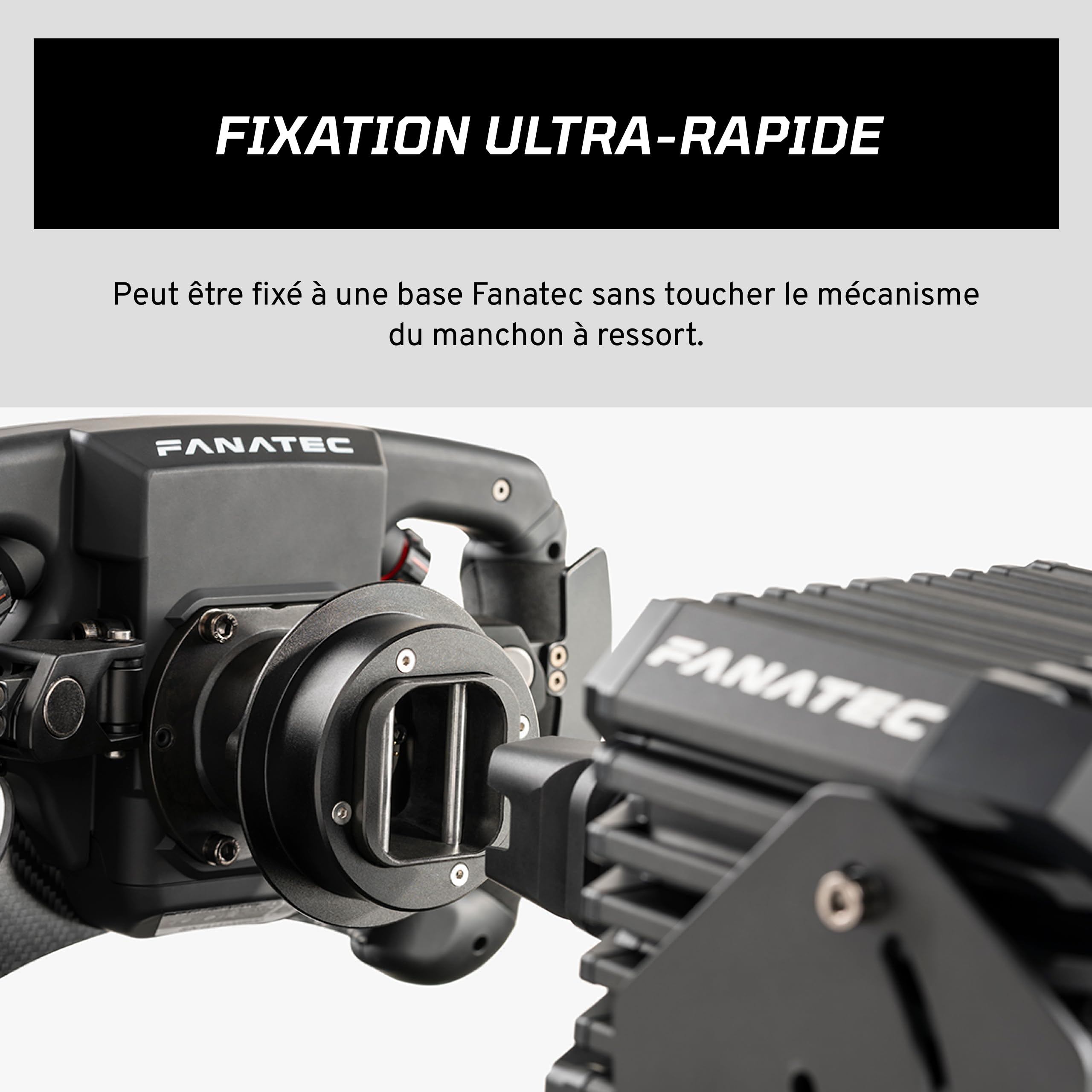 FANATEC Simulation de Course QR2 Wheel-Side — Blocage Rapide Dérivé Du Sport Automobile, Corps en Aluminium, Mécanisme de Goupille de Verrouillage à Ressort, Fixation Ultra-Rapide — PC