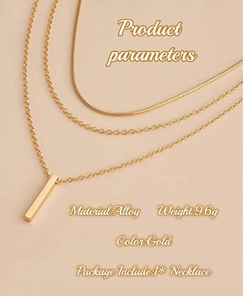 Layered Gold Necklaces for Women Trendy Dainty Gold Plated Necklace Stacking Thin Paperclip Chain Necklace Adjustable Minimalist Bar Pendant Y-Necklaces Elegant Everyday Jewelry Gift for Women