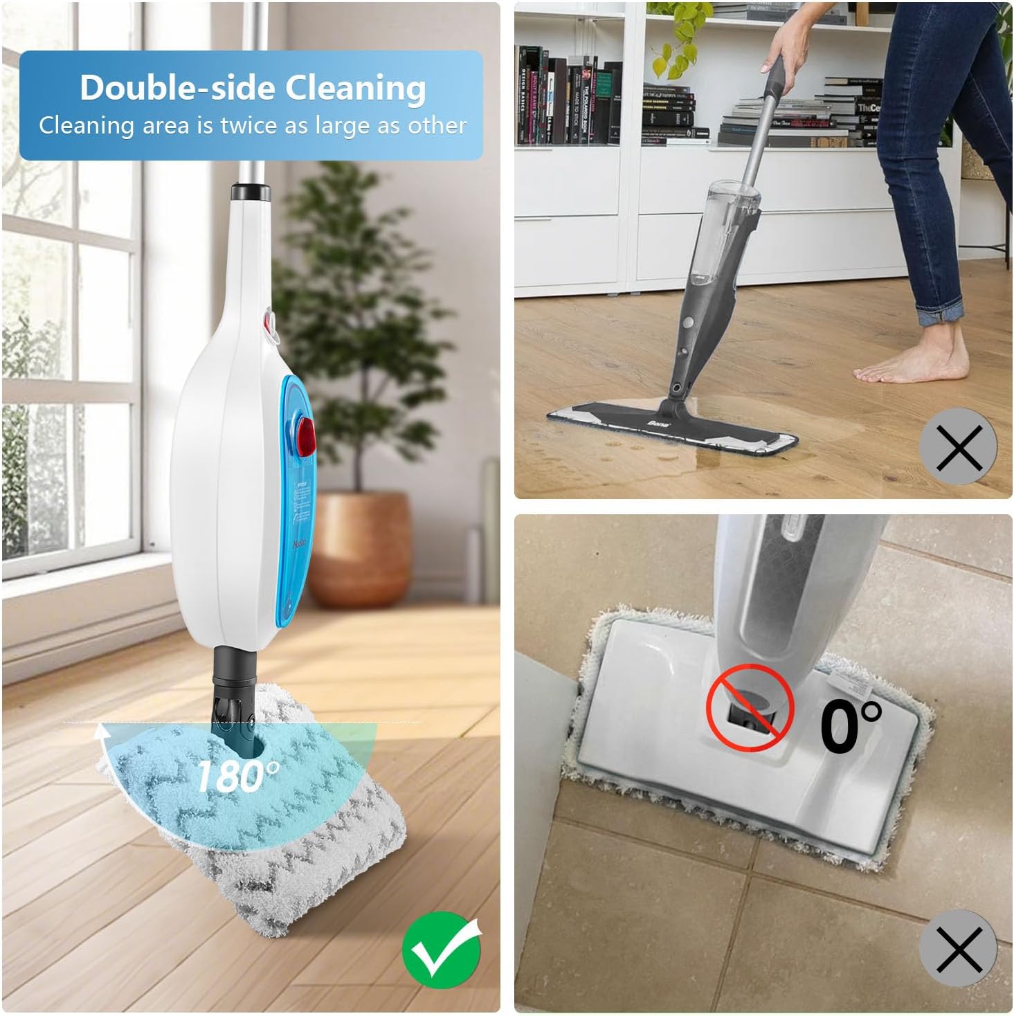 Steam Mop, 10 in 1 MultiPurpose Powerful Steam Detachable Floor Steamer for Hardwood/Tile/Wall All Floors Cleaning with 11 Accessories for Whole Home Use