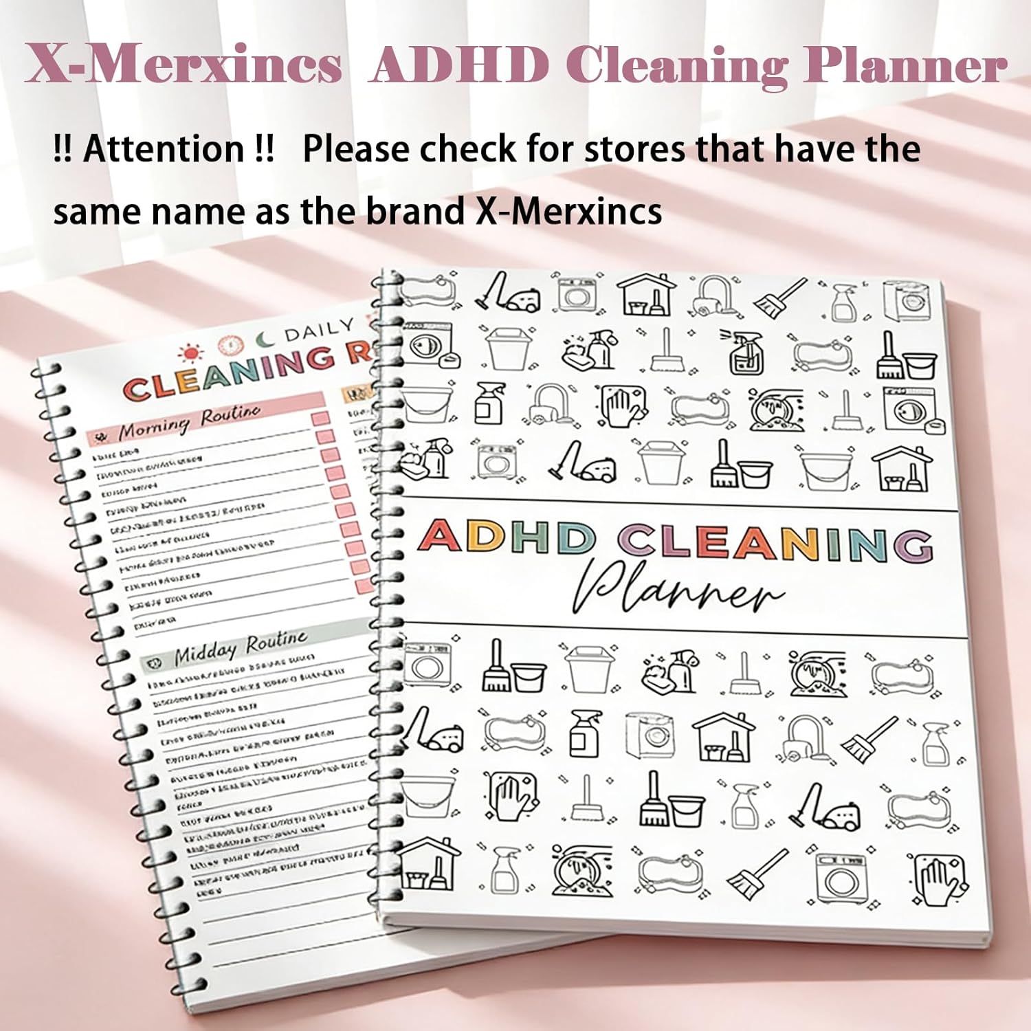 2 Pack ADHD Cleaning Planner Schedule and Checklist ADHD Cleaning and Organizing Planner Chore Chart for Adults Easily Simplifies Daily Cleaning for Adults (2PC)