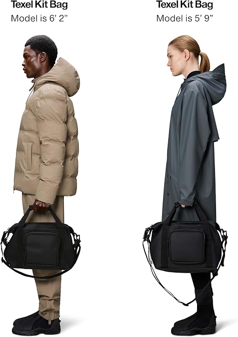 RAINS Texel Kit Bag - Waterproof for Work, Multiple Storage Options, Shoulder & Crossbody, Fits Telescopic Handle Suitcases