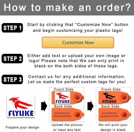 100 Custom Clothing Tag Disposable Plastic Security Seals Product Hang Tags Shoes Cap Brand Labels 180mm/7.1