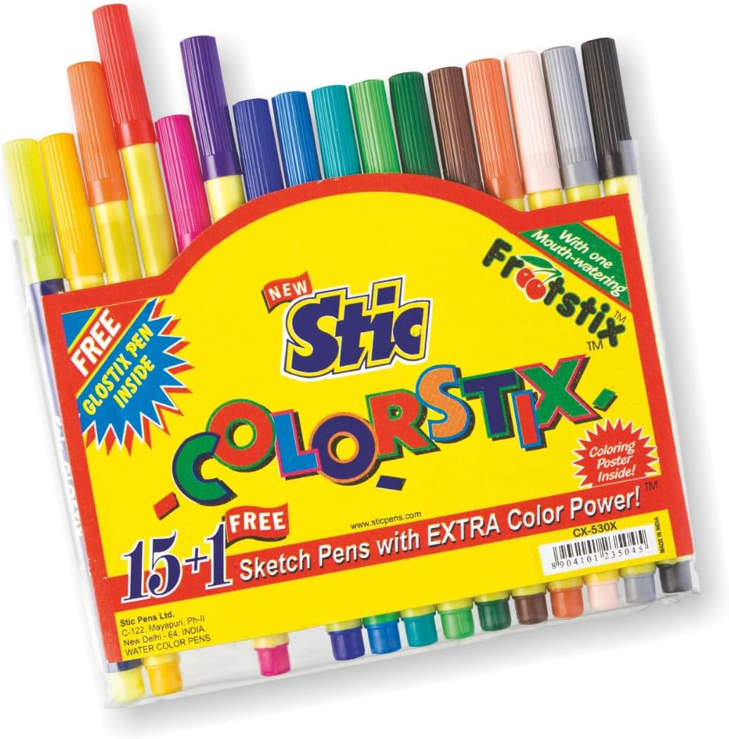 Camlin Sketch Pens with Free Stencil 24 Shades (Multicolor) Amazon