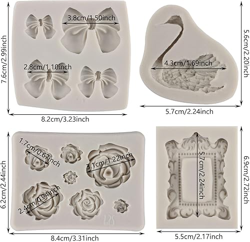 Miniatura 2 de Molde de silicona para marcos de fotos, molde de cisne para decoración de pasteles de azúcar, decoración de cupcakes, caramelo de chocolate, pasta
