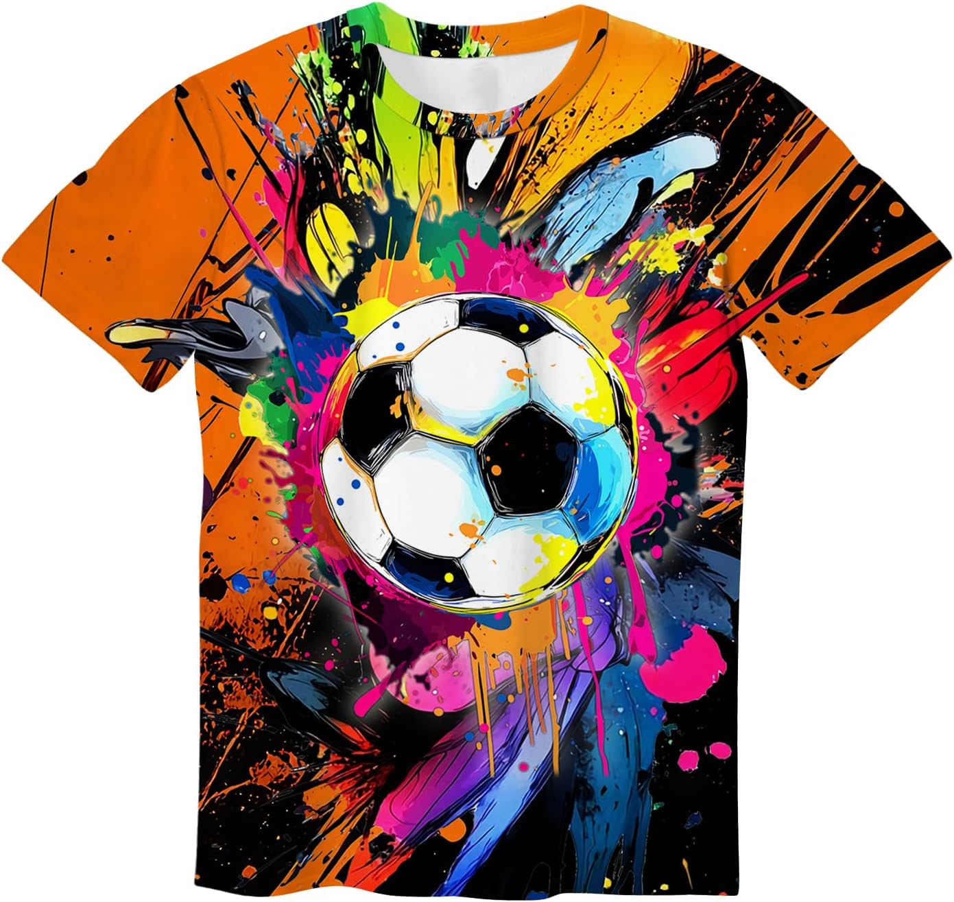 Boys T Shirt Kids Short Sleeve Tie Dye Shirt Neon 3D Graphic T Crewneck Tops Sports Shirts for Boys Girls Size 6-16