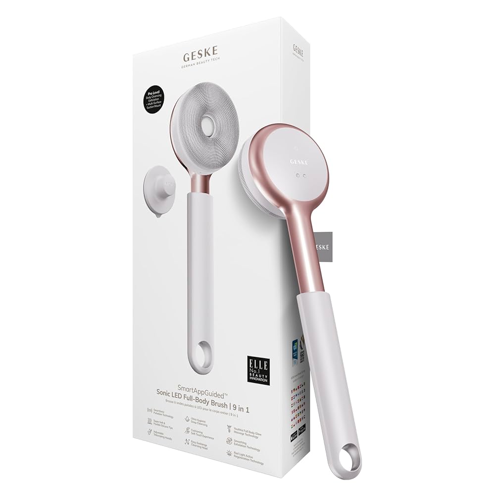 GESKE Sonic Full-Body Brush ゲスケーフルボディブラシ Amazon.com : GESKE LED Sonic Full-Body Brush | 9 in 1 | Body