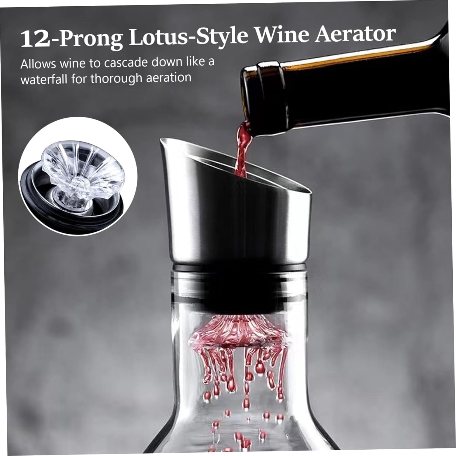 Decanter, Wine Decanter, 1500ml Gold Mountain Wine with Aerator, Lead-free Crystal Glass, Enhance & Improves Flavor & Aromas, with Aerator