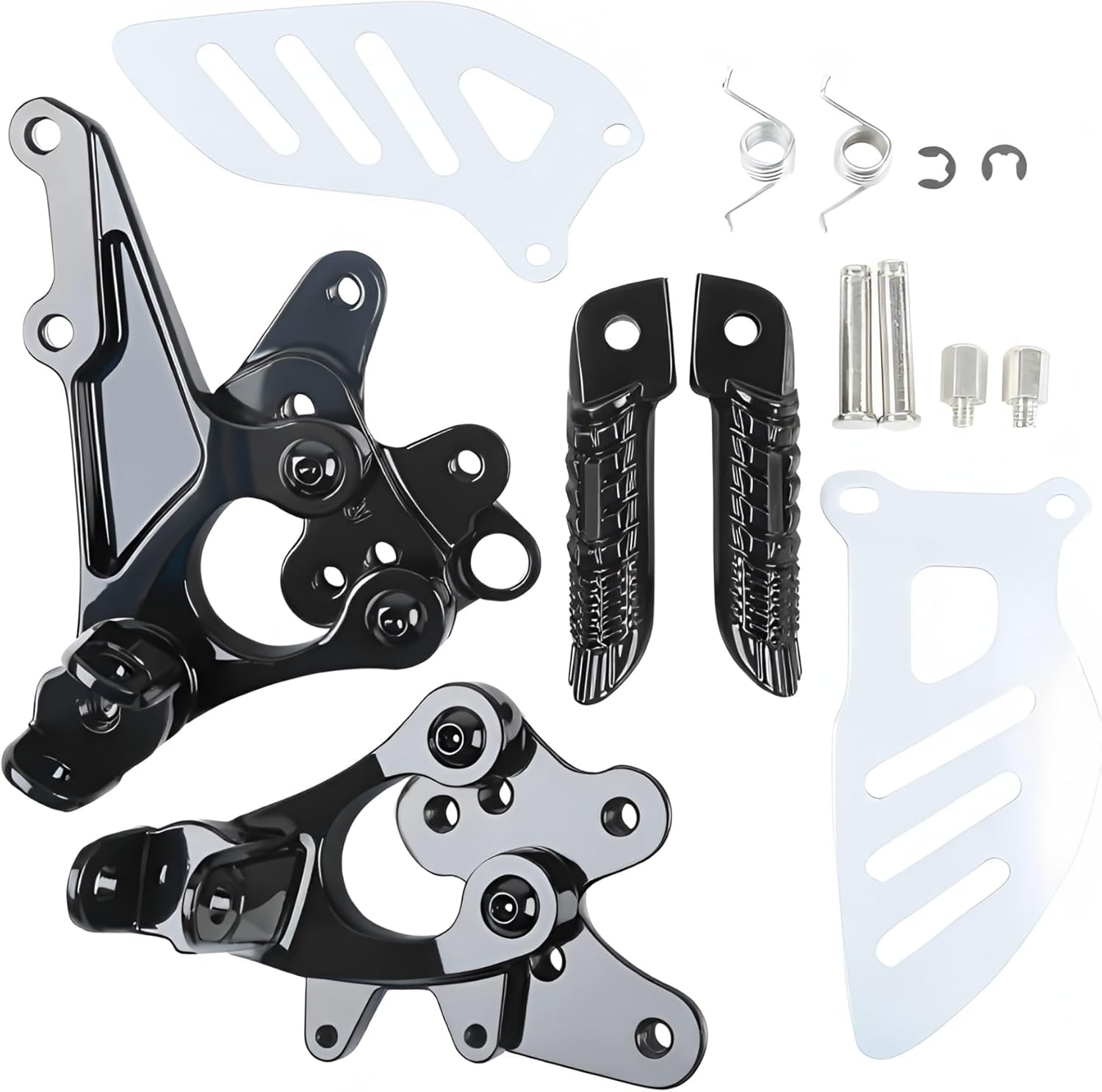 Motorcycles Black Front Rider Foot Pegs Footrest Bracket Fit For Suzuki GSXR 600 750 2011-2018, GSXR1000 2009-2016