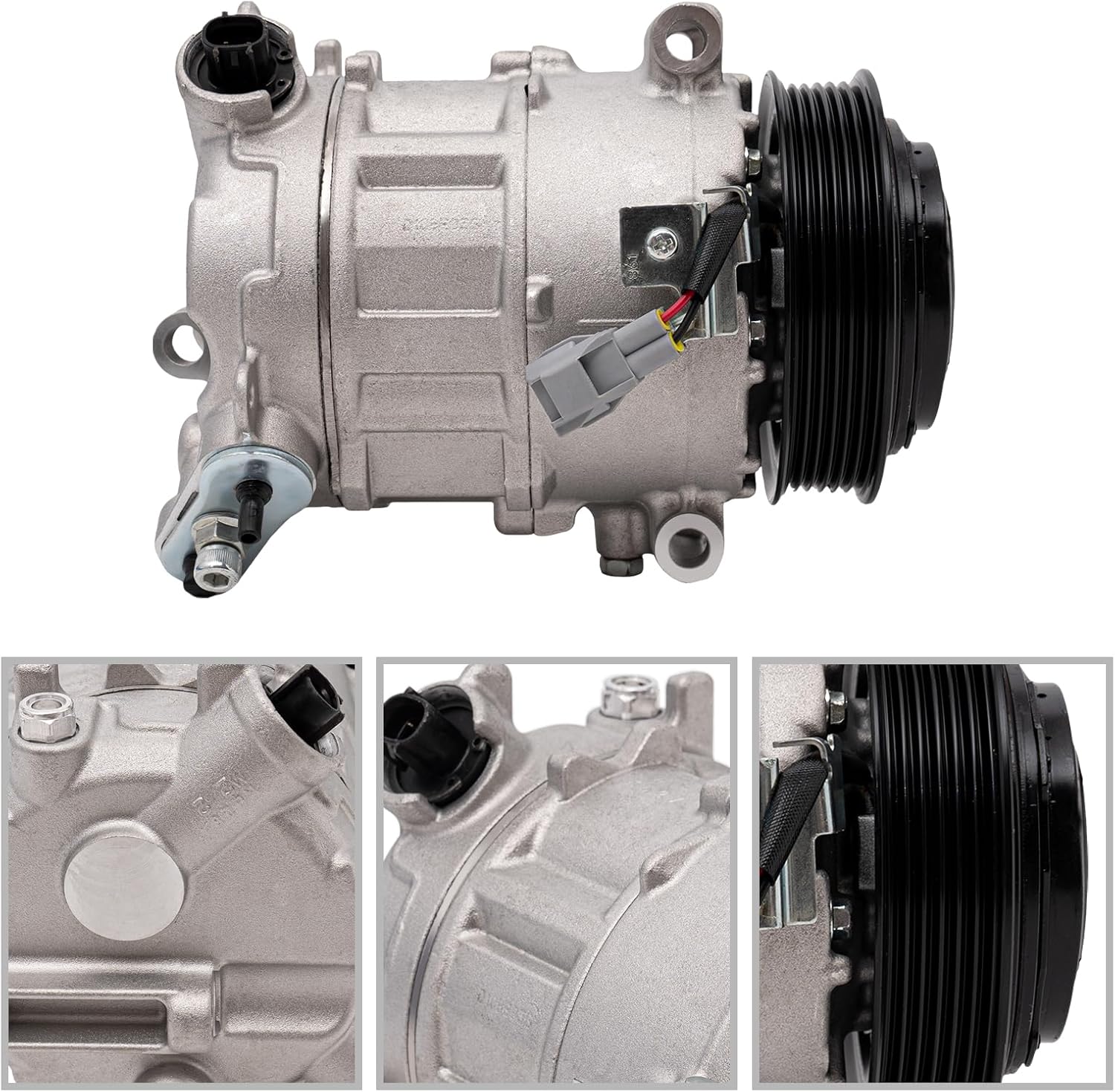 MOCHAG AC Compressor with AC Clutch for Dodge Dart 2013-2016, 12V 6 Grooves, Silver, Direct Replacement, 10S20C Compressor, Portable, Car Air Conditioning, Cooling System Maintenance