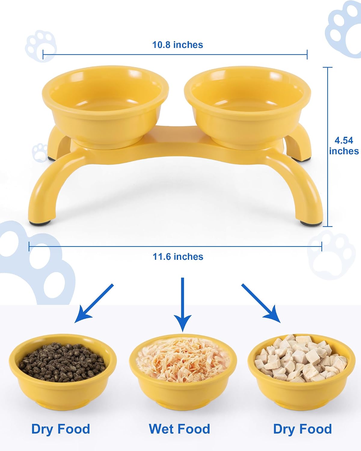 Raised Cat Bowl with Anti-Ant Hollow Base, Detachable Melamine Elevated Cat Bowls, Anti-Vomiting Whisker Friendly Cats Dish for Food, Stable & Non-Slip Cats Food Bowl, Dishwasher Safe