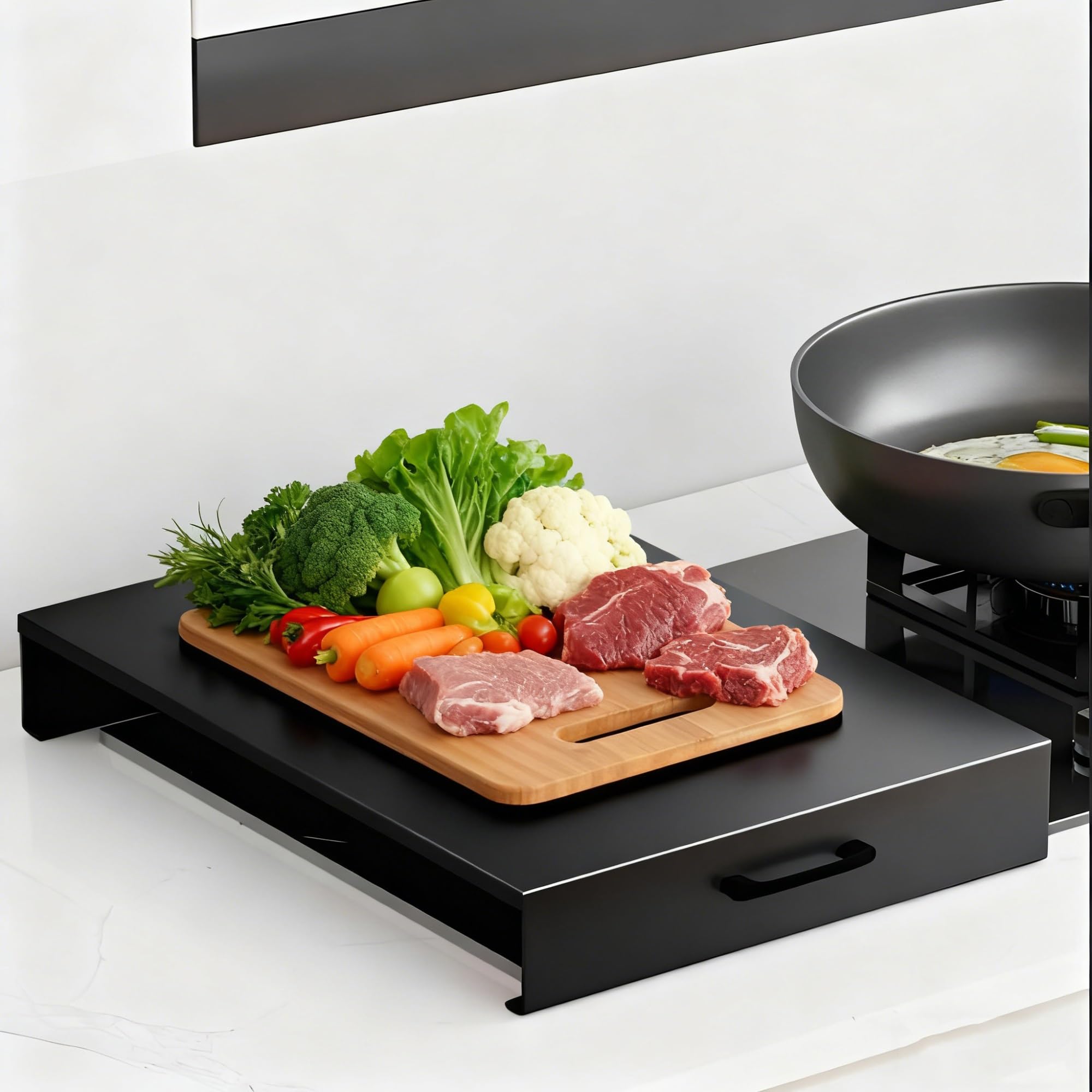 Cubierta de cocina de gas y tabla de cortar para cocina de inducción, protector de estufa para encimera de cocina, cubierta versátil 2 en 1