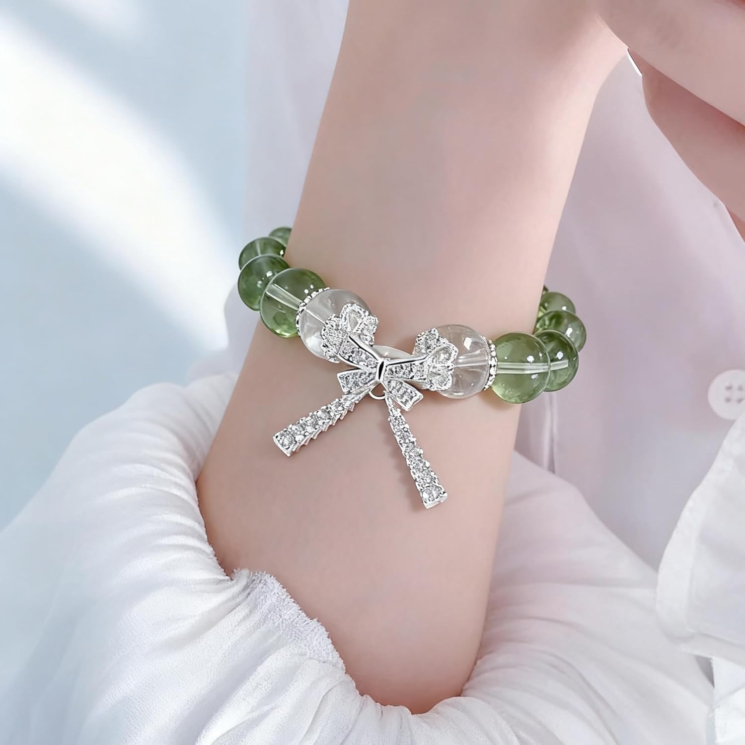 Beaded Bracelets for Women, Healing Handmade Gemstone Crystal Bracelet,Nature's Beauty Spiritual Essence Boho Bracelets,Jewelry Birthday Gifts Elastic Stretch Bracelet,Money Bracelets - Image 3