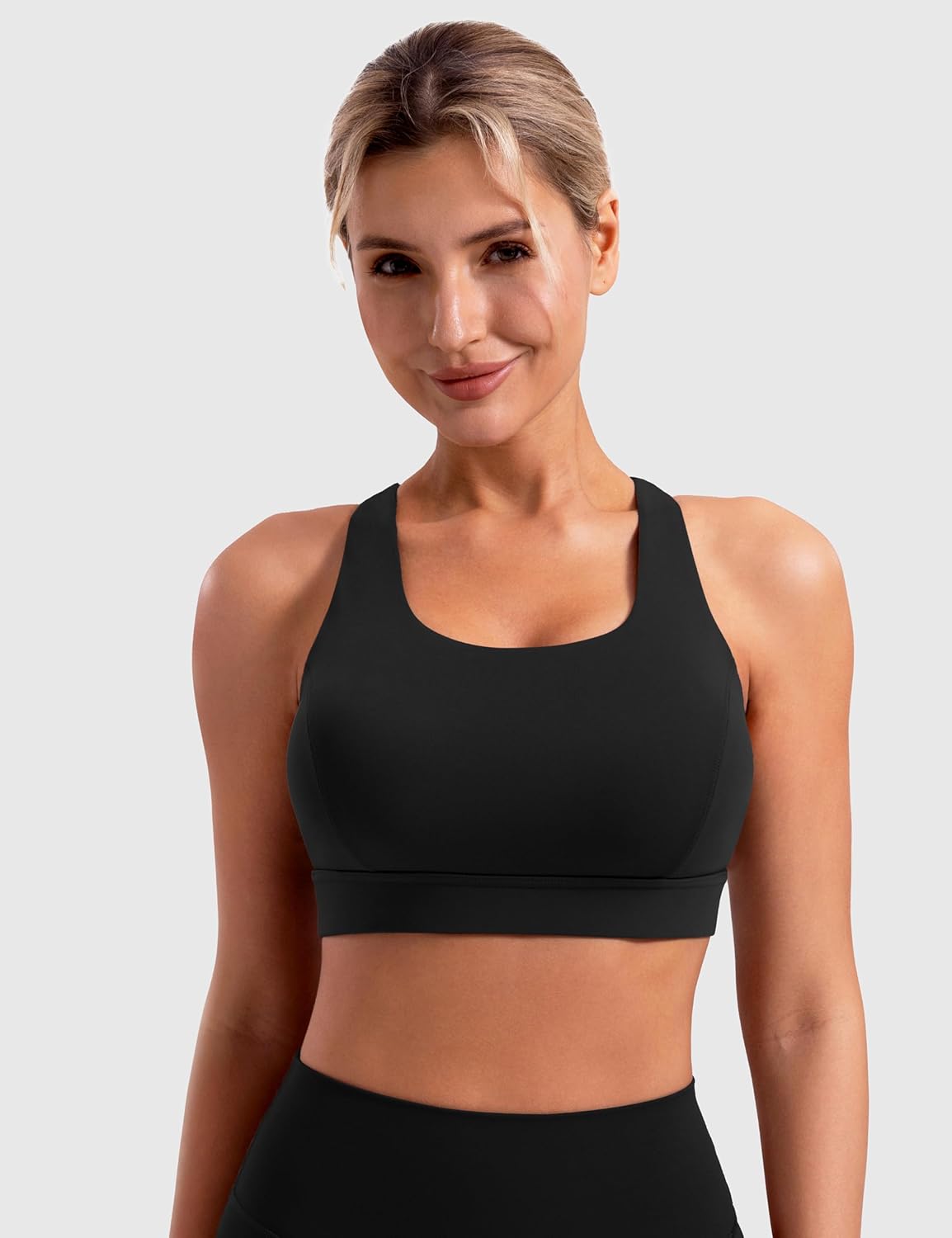 Sports Bras for Women Padded Criss Cross Back Yoga Tank Tops Medium Support Strappy Workout Removable Cups - Image 6