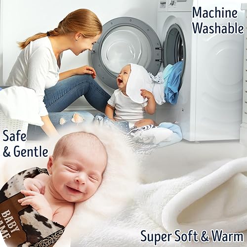 Miniatura 2 de Mantas de bebé de Texas, cosas occidentales, mantas de bebé personalizadas para niños, mantas de bebé de vaquero de cuerno largo para niñas, manta