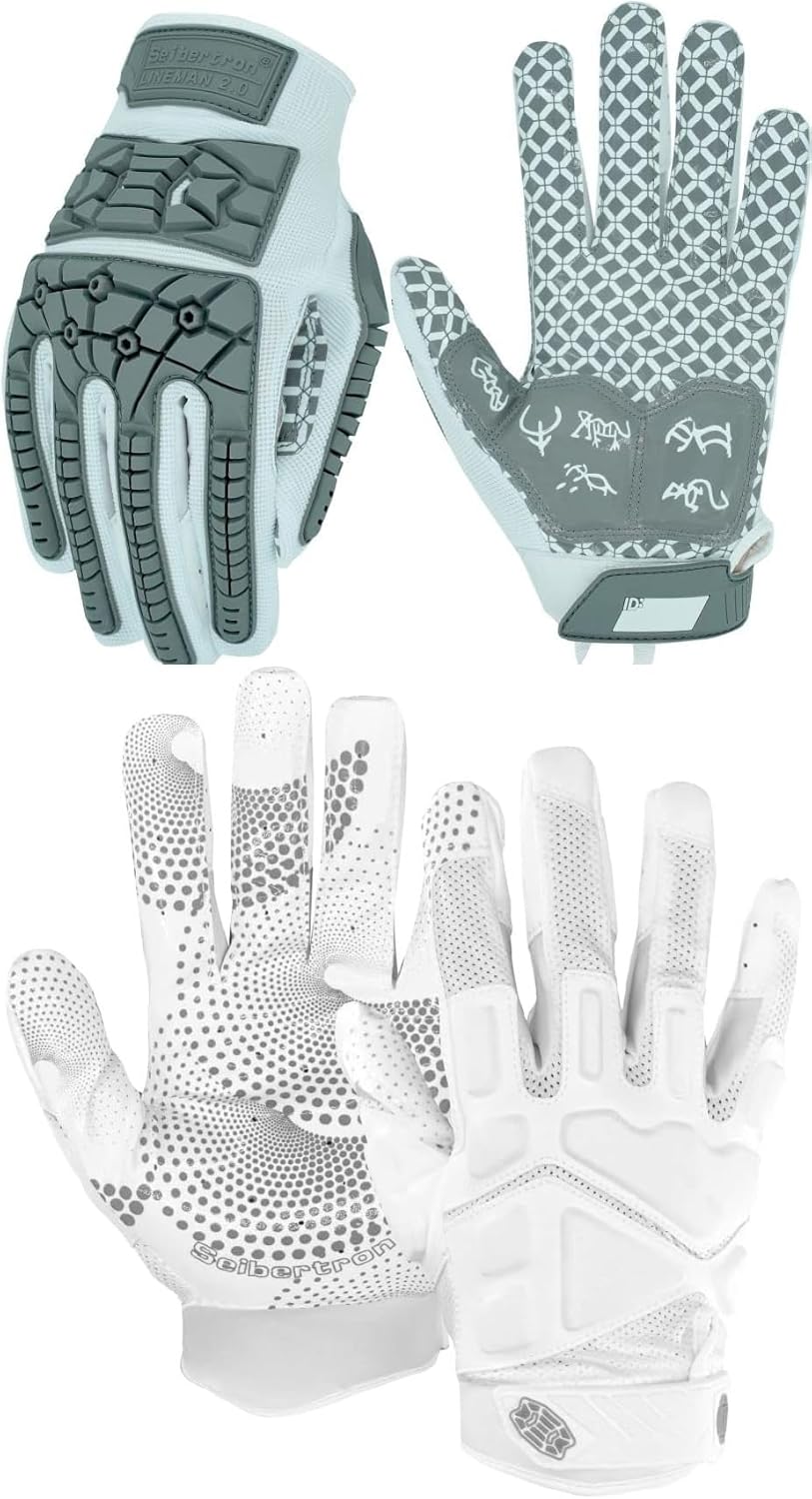Seibertron Lineman 2.0 and G.A.R.G 2.0 Gloves White Adult M