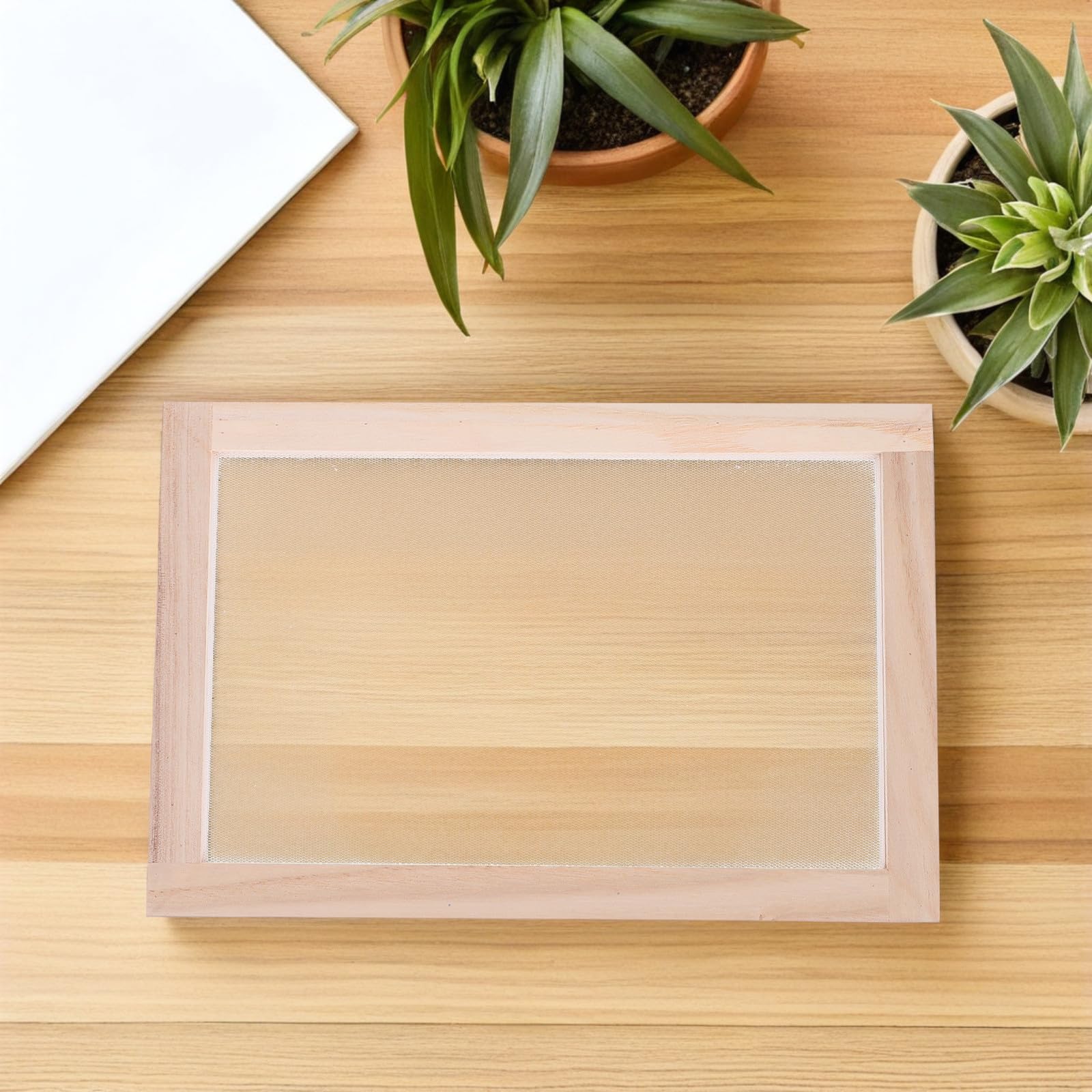 3 Moldes de Madera para Hacer Papel con Malla Resistente Tamaños 20X30 CM 25X34 CM y 30X40 CM Marco para Fabricación Artesanal de Papel Reciclado Manualidades y Flores