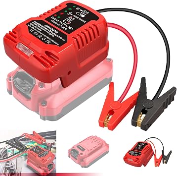 Heavy Duty Battery Jumper Cable Clamps for Craftman 20V Battery, Convert to Jumper Starter Automotive Booster with 11AWG Cables,Parrot Clips, Power for Quick Charging Connector -2 Clamps, Red & Black
