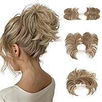 Vista 42 de Peine de moño desordenado con clip lateral para mujer, corto, natural, lacio, versátil, ajustable, fácil de peinar, piezas de cabello